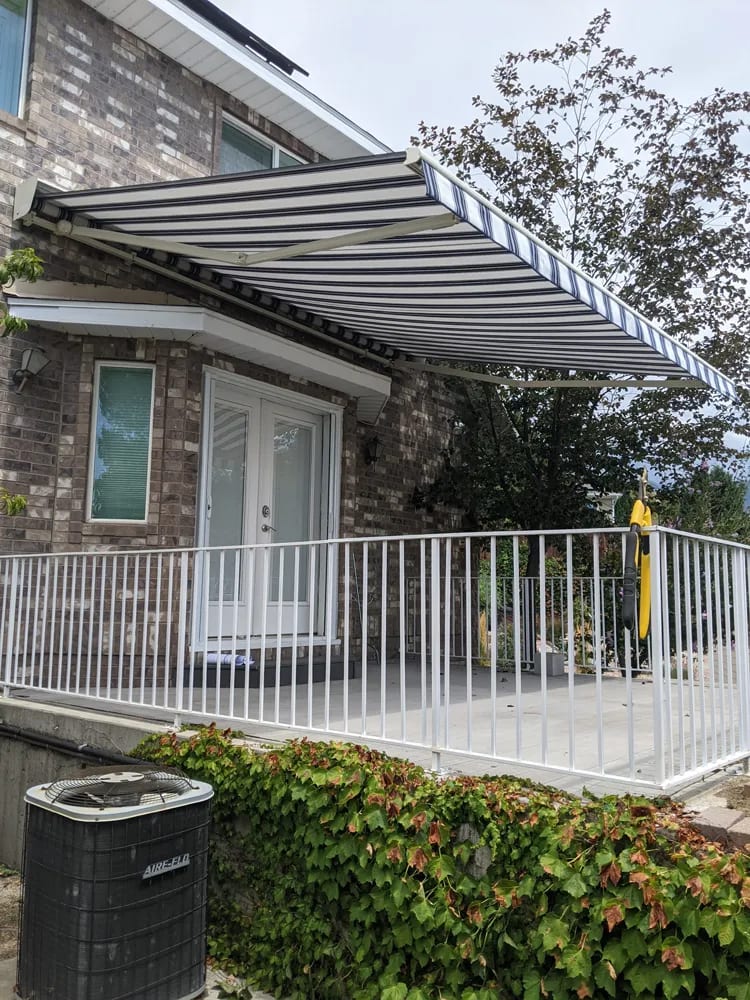 Awning over residential deck