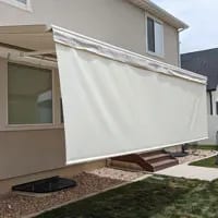 Awning and solar screen on a patio