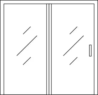 Illustration of a sliding glass door retractable screen