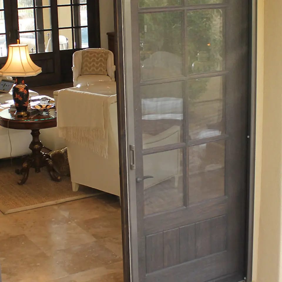 French doors fitted with retractable insect screens