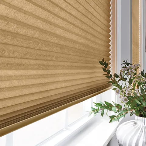 Custom window treatment installed above a tabletop display